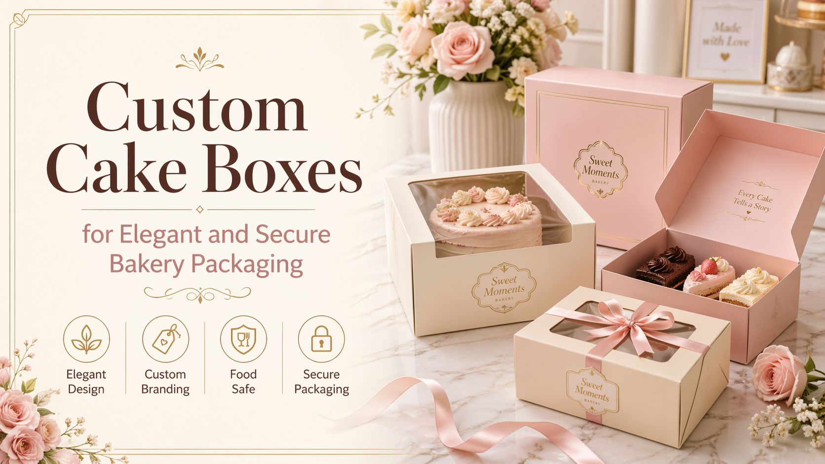 Custom Cake Boxes for Elegant and Secure Bakery Packaging